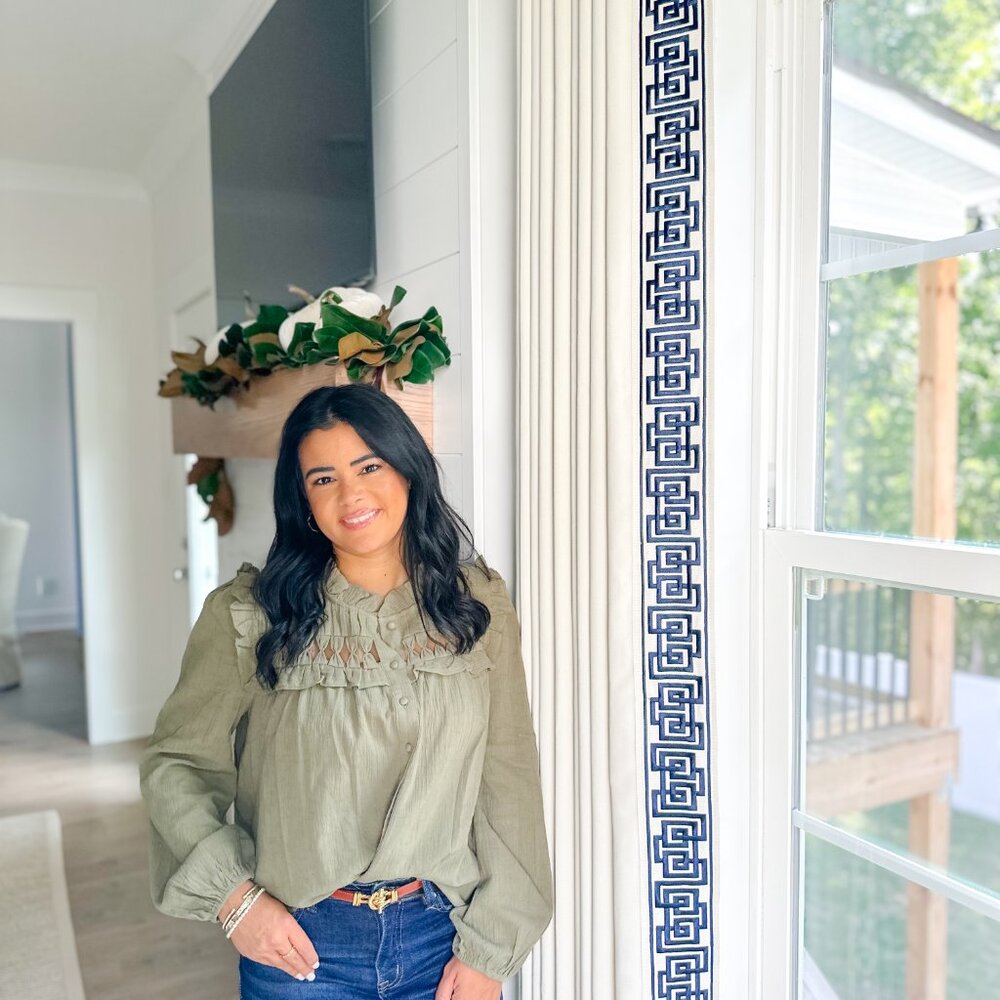 Olive button down blouse NWT - image 4